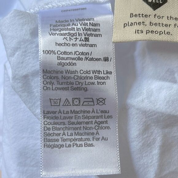 Madewell NWT Signature Poplin Hartfield Crop Shirt Cotton Size Large in Eyelet - Picture 8 of 8